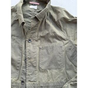 Men's Apolis Jacket Green Button-Down S Utility Wax Cotton Street French Rain